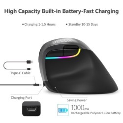 M618 - 2.4GHZ - mini vertical wireless mouse - Bluetooth 4 - dual mode - rechargeable - silentMouses