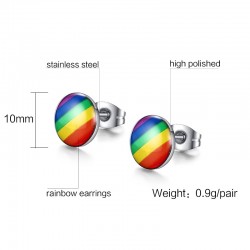 Rainbow round stud earringsEarrings