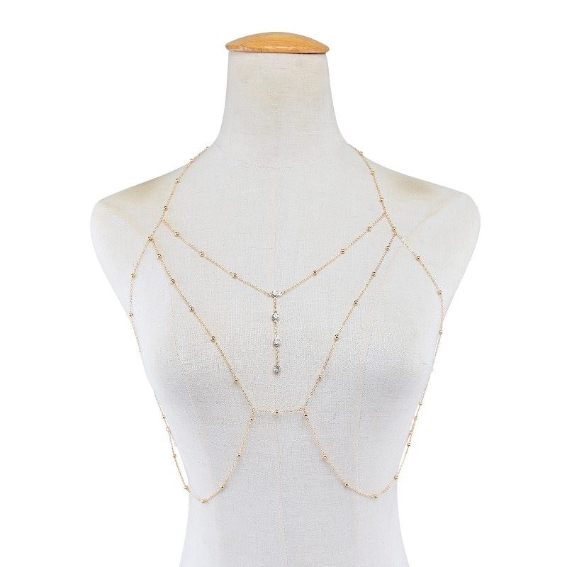 Tassel body chain / necklace - with crystalsNecklaces