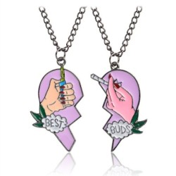 Heart shaped pendant with necklace - "Best Friends" - 2 piecesNecklaces