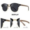 MERRYS - classic polarized sunglasses - semi-rimless - wooden temple - UV400Sunglasses