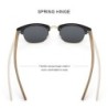 MERRYS - classic polarized sunglasses - semi-rimless - wooden temple - UV400Sunglasses
