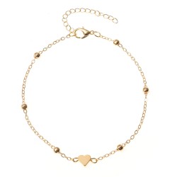 Trendy anklet - heart / circleAnklets