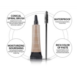 Waterproof eyebrow cream - pigment - with brushMake-Up