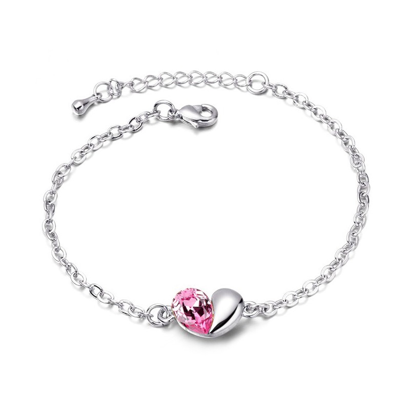 Silver bracelet - with a heart / crystalBracelets