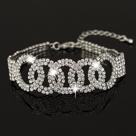 Luxurious silver bracelet with crystalsBracelets