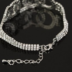 Luxurious silver bracelet with crystalsBracelets