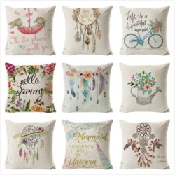 Decorative cushion cover - feathers / flowers - 45cm * 45cmCushion covers