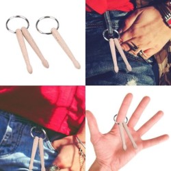 Mini wooden drum sticks - keychainKeyrings