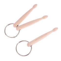 Mini wooden drum sticks - keychainKeyrings