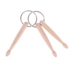 Mini wooden drum sticks - keychainKeyrings