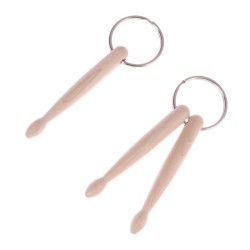 Mini wooden drum sticks - keychainKeyrings