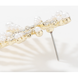 Sunflower shaped earrings - with crystals / pearlsEarrings