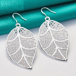 Leaf shaped silver earringsEarrings