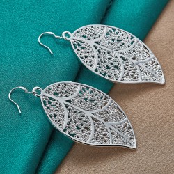 Leaf shaped silver earringsEarrings