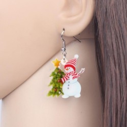 Christmas earrings - enamel snowmen / Christmas treeEarrings