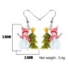 Christmas earrings - enamel snowmen / Christmas treeEarrings