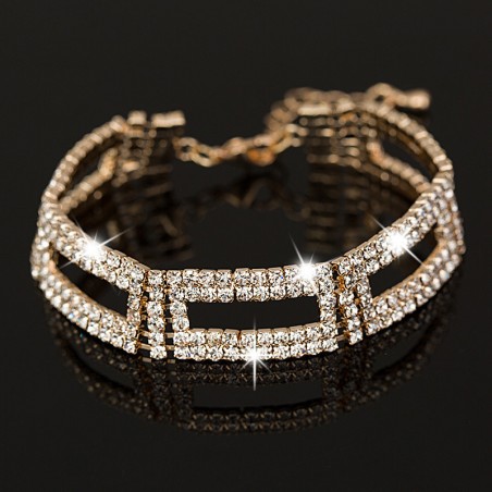 Elegant wide crystal braceletBracelets