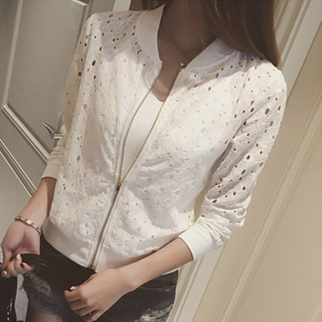 Lace short jacket - with zipperJackets