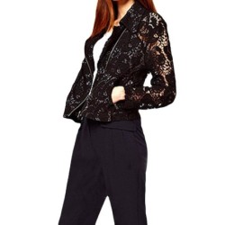 Fashion short lace jacket - with zipperJackets