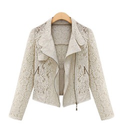 Fashion short lace jacket - with zipperJackets