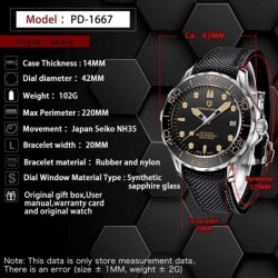 PAGANI DESIGN - fashion automatic watch - nylon strap - orangeWatches