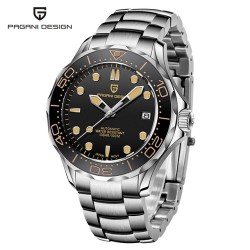 PAGANI DESIGN - fashion automatic watch - stainless steel - blackWatches