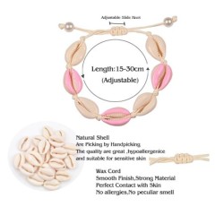 Braided rope bracelet - with seashells - adjustableBracelets