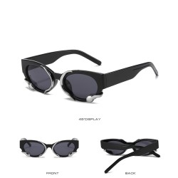 Punk style rectangle sunglasses - with snake decorationSunglasses