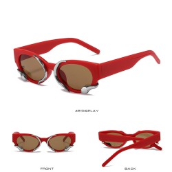 Punk style rectangle sunglasses - with snake decorationSunglasses