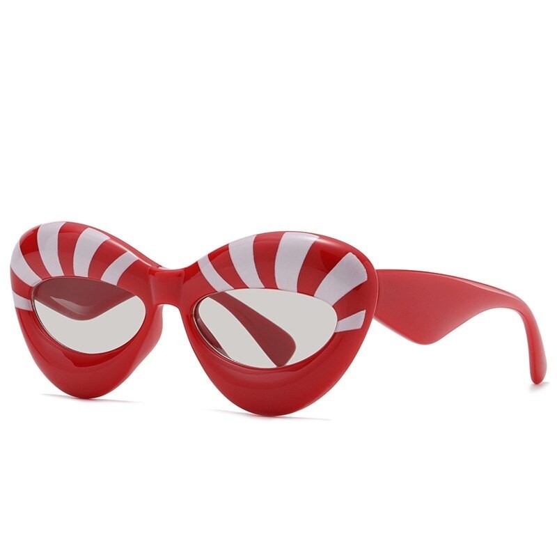 Fashionable sunglasses - striped cat eyesSunglasses