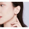 Double heart / crystals - silver earringsEarrings