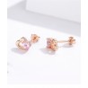 Double heart / crystals - silver earringsEarrings