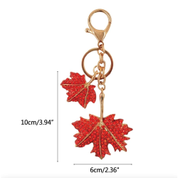 Crystal double maple leaf - keychainKeyrings