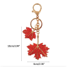 Crystal double maple leaf - keychainKeyrings