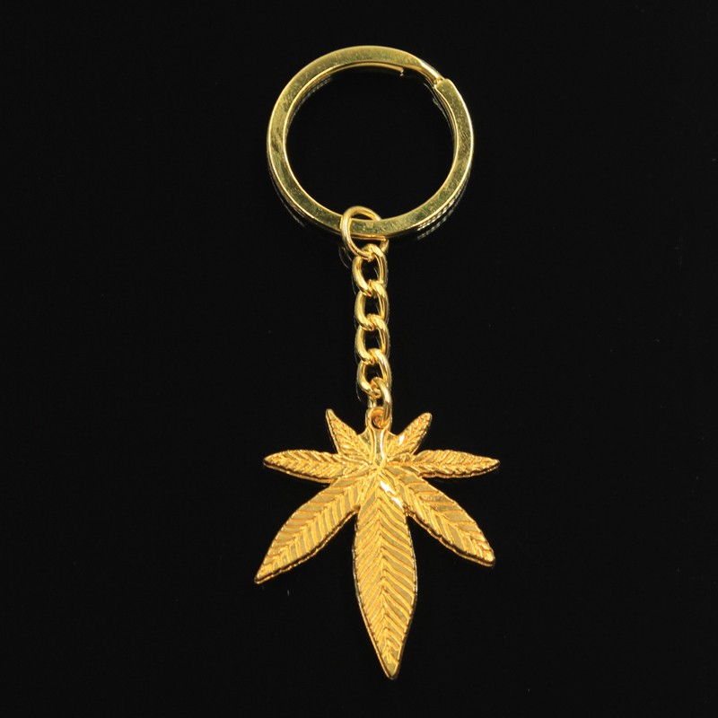 Metal keychain with maple leaf pendantKeyrings