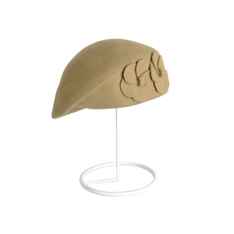 Fashionable woolen beret - with flowerHats & Caps