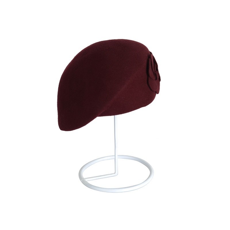 Fashionable woolen beret - with flowerHats & Caps