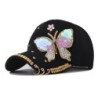 Fashionable baseball cap - crystals - pearls - sequins - butterflyHats & Caps