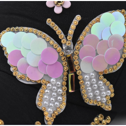 Fashionable baseball cap - crystals - pearls - sequins - butterflyHats & Caps