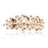 Gold leaves with crystals - hair clipHair clips