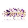 Gold leaves with crystals - hair clipHair clips