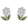 Crystal flowers shaped earrings - 925 sterling silverEarrings