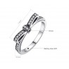 Elegant ring with crystal bowknot - 925 sterling silverRings