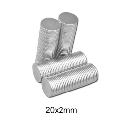 N35 - neodymium magnet - strong round disc - 20mm * 2mm - 10 piecesN35