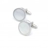 Silver pearl round cufflinksCufflinks