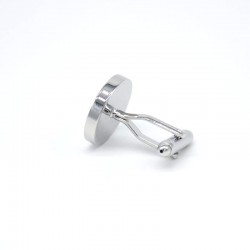 Silver pearl round cufflinksCufflinks