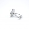 Silver pearl round cufflinksCufflinks