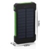 Solar power bank - dual USB - waterproof - with compass keychain - LED - 30000mAhPower Banks