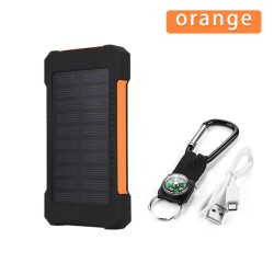 Solar power bank - dual USB - waterproof - with compass keychain - LED - 30000mAhPower Banks